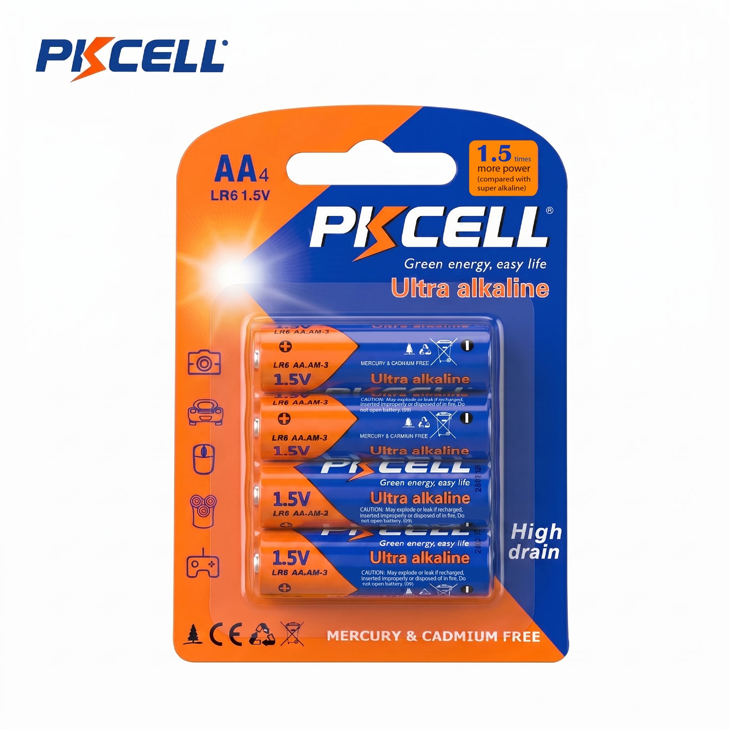PKcell batería AA 1.5V Ultra Alcalina 4 piezas