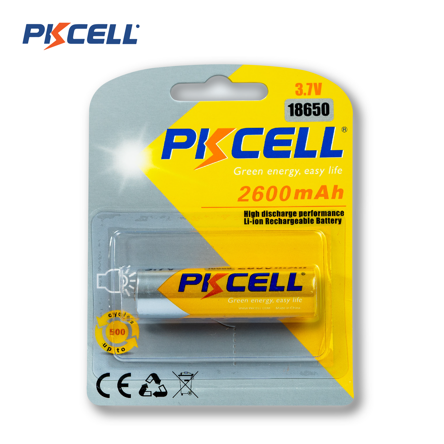 PKcell batería 18650 3.7V 2600mA