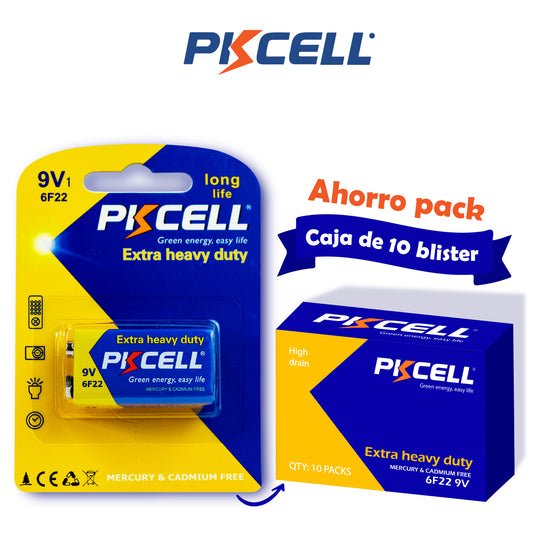 PKcell caja de 10 baterías 9V