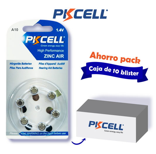 PKcell baterías zinc-aire A10
