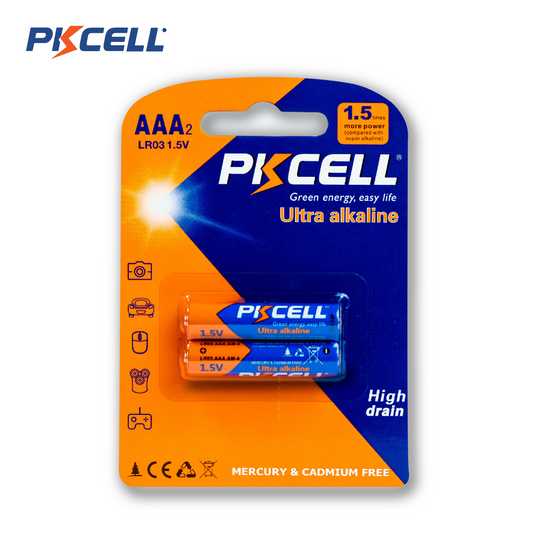 PKcell batería AAA 1.5V Ultra Alcalina (2 piezas)