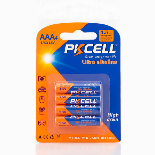 PKcell batería AAA 1.5V Ultra Alcalina (4 piezas)