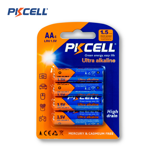 PKcell batería AA 1.5V Ultra Alcalina 4 piezas