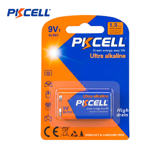PKcell batería Ultra Alcalina 9V