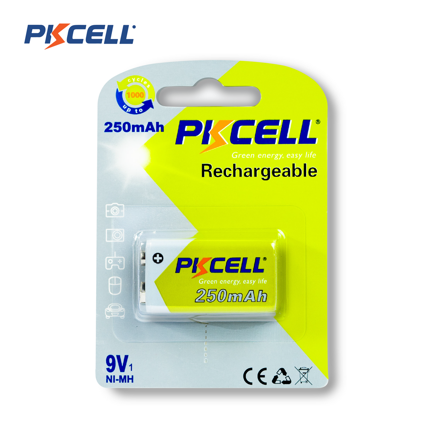PKCell batería 9V 250mA recargable – Baterías PKCELL