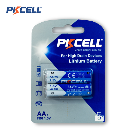 PKCell Batería de litio AA de alta descarga y duración